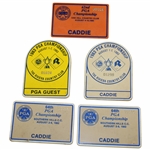 1980, 1982(x2) & 1983 PGA Championship Caddie Badges w/1983 PGA Guest