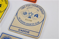 1980, 1982(x2) & 1983 PGA Championship Caddie Badges w/1983 PGA Guest