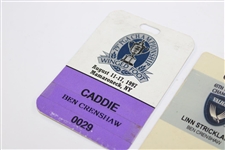 Three (3) Ben Crenshaw Caddie Badges - 1994 & 1997 PGA & Senior PGA