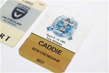 Three (3) Ben Crenshaw Caddie Badges - 1994 & 1997 PGA & Senior PGA