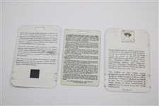 Three (3) Ben Crenshaw Caddie Badges - 1994 & 1997 PGA & Senior PGA