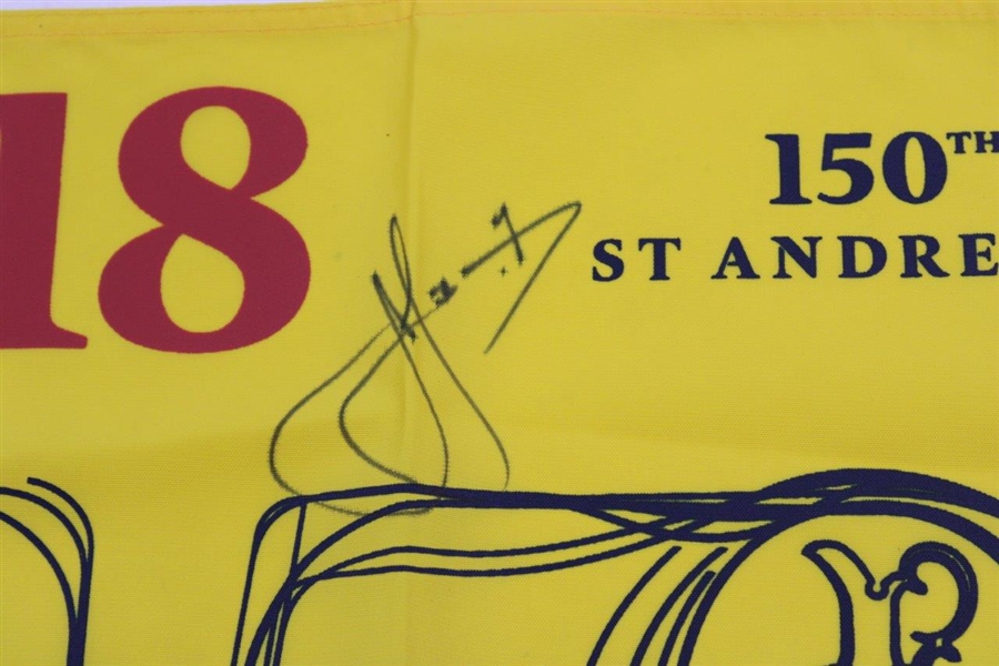 Champion Cam Smith Signed The 150th Open at St. Andrews Flag JSA #AJ29371