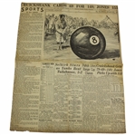 1937 Bobby Jones Masters New York Evening Journal Newspaper 