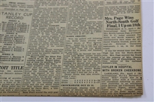 1937 Bobby Jones Masters New York Evening Journal Newspaper 