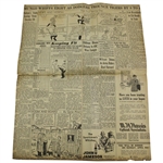 1937 Bobby Jones Masters New York Evening Journal Newspaper 