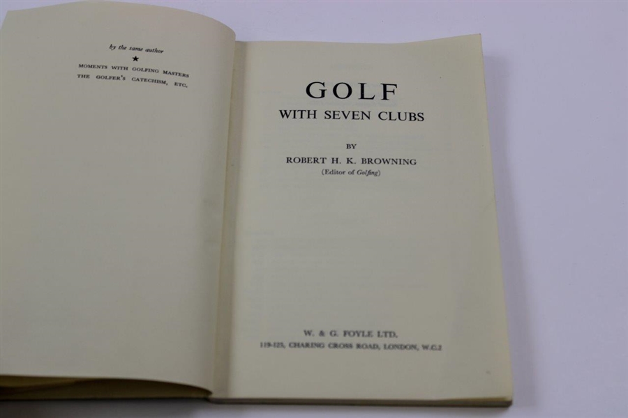 1956 'Golf With Seven Clubs' 2nd Reprint Book by Robert Browning