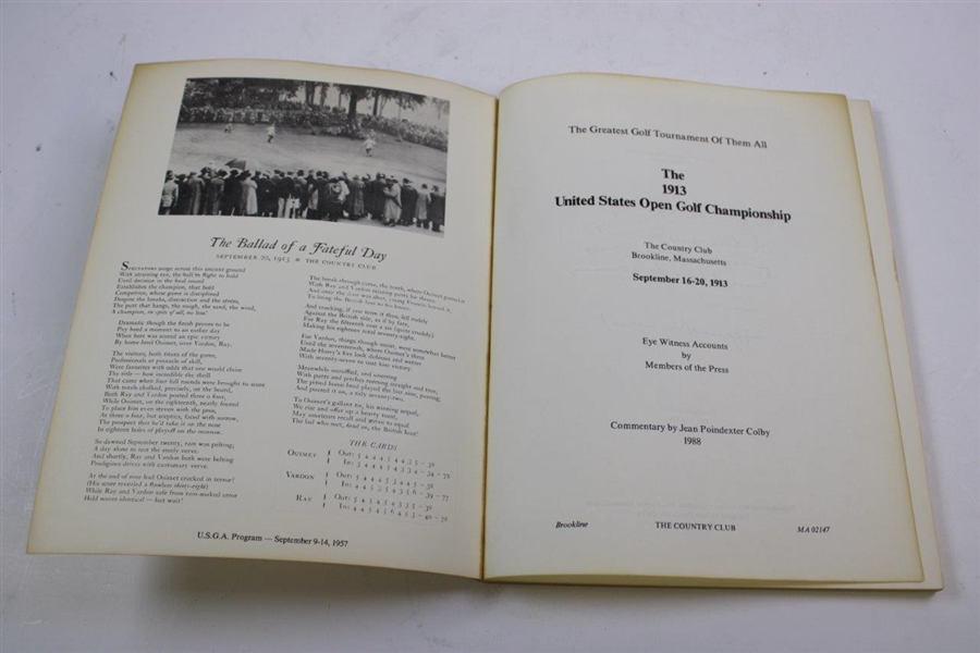 1988 'The Greatest Golf Tournament Of Them All, The 1913 US Open' 1st Ed Book
