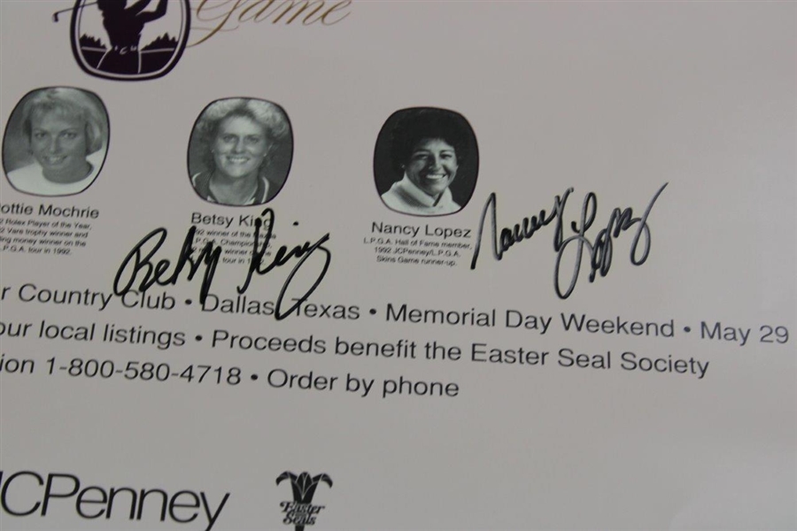 Mochrie, Bradley, Lopez & King Signed 1993 LPGA Skins Game Poster JSA ALOA