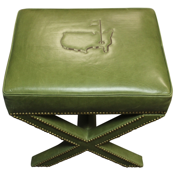 Augusta National GC Berckman's Place Masters Ltd Ed Emerald Leather Ottoman
