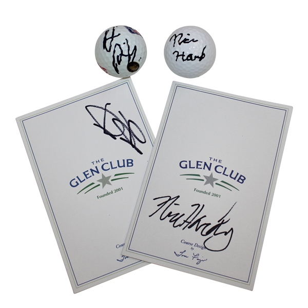 Nick Hardy & Davis Riley Signed Golf Balls & Scorecards - Zurich Classic Winners JSA ALOA
