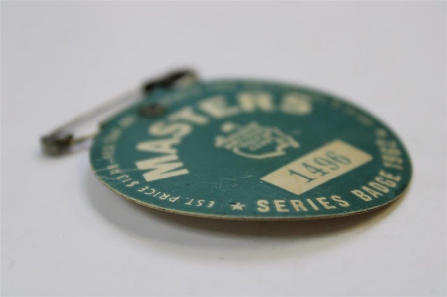 1962 Masters Tournament SERIES Badge #1496 - Arnold Palmer Winner