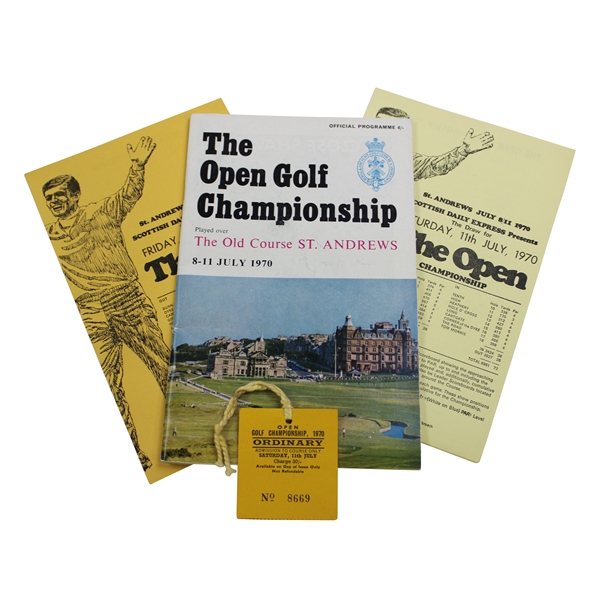 1970 Open Championship Program with Ticket #8669 & Pairing Sheets