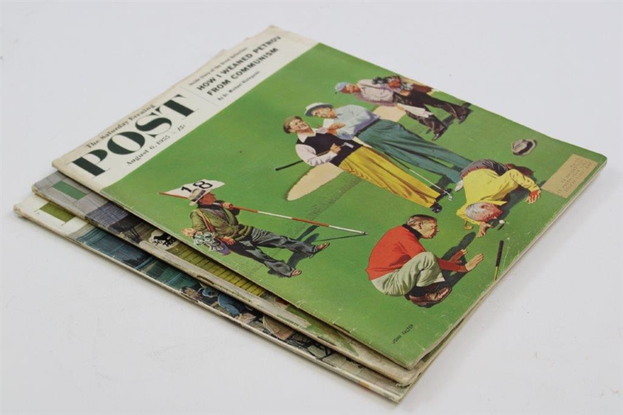 Three (3) The Saturday Evening Post From August 6th 1955, July 8th 1961, & April 25th 1959