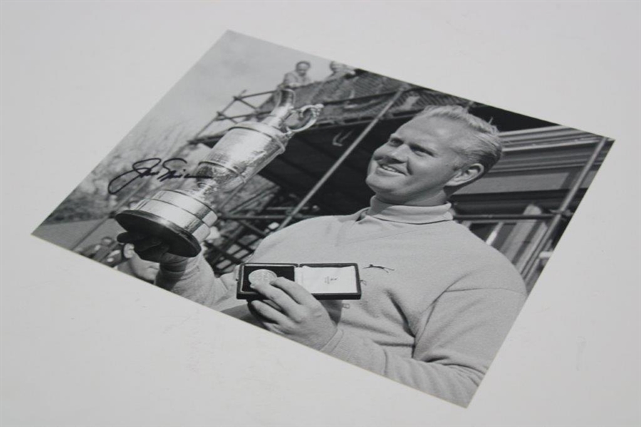Jack Nicklaus Signed B&W Photo at The 1966 Open at Muirfield w/Letter - JSA ALOA