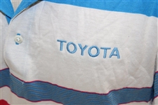 Chi-Chi Rodriguez's Personal Blue w/Red, White & Gray Stripes Golf Shirt with Toyota Sponsor - Medium