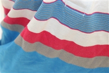 Chi-Chi Rodriguez's Personal Blue w/Red, White & Gray Stripes Golf Shirt with Toyota Sponsor - Medium