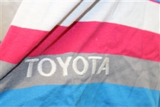 Chi-Chi Rodriguez's Personal Blue w/Red, White & Gray Stripes Golf Shirt with Toyota Sponsor - Medium