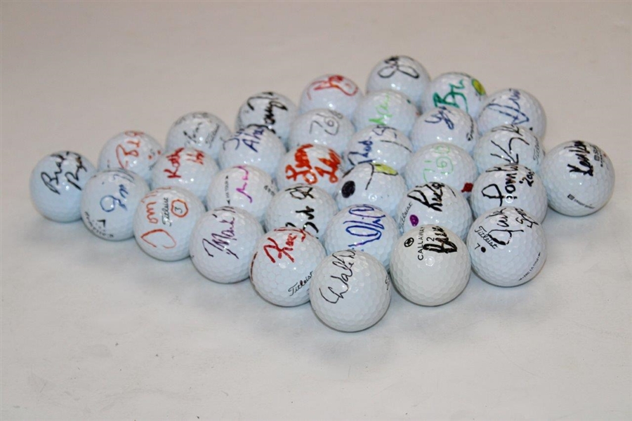 Ken Venturi & 30 Thirty (30) Miscellaneous Signed Signed Golf Balls JSA ALOA