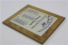 Danny Edwards Signed Personal 1971 All American Golf Award Plaque JSA ALOA