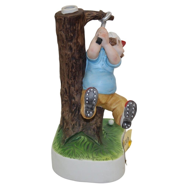 Bing's 40th Golfer Wrapped Around Tree Whiskey Decanter - Missing Stopper