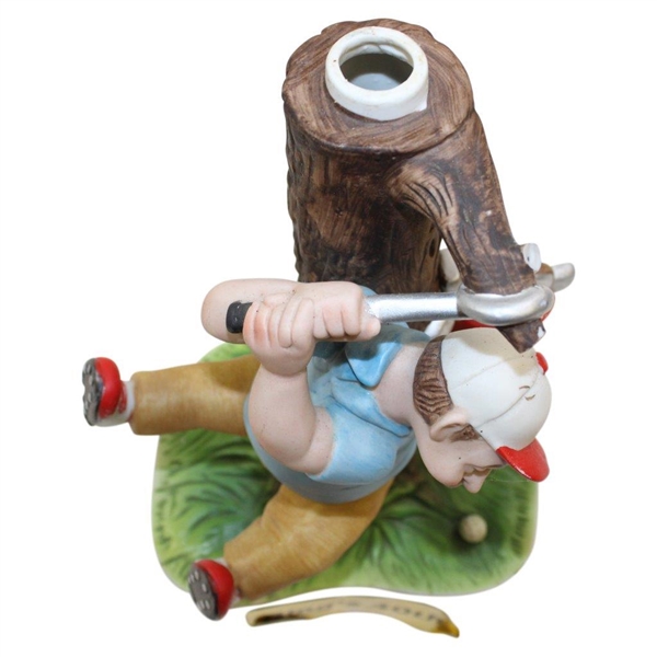 Bing's 40th Golfer Wrapped Around Tree Whiskey Decanter - Missing Stopper
