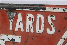 Vintage Metal 323 Yards Hole No. 5 Par 4 Red Tee Triangular Sign
