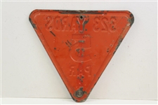 Vintage Metal 323 Yards Hole No. 5 Par 4 Red Tee Triangular Sign