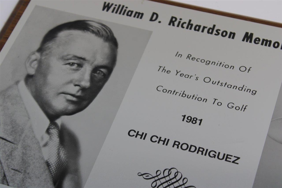 Chi Chi Rodriguez's 1981 William D. Richardson Memorial Trophy Plaque Given by GWA