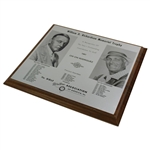 Chi Chi Rodriguez's 1981 William D. Richardson Memorial Trophy Plaque Given by GWA