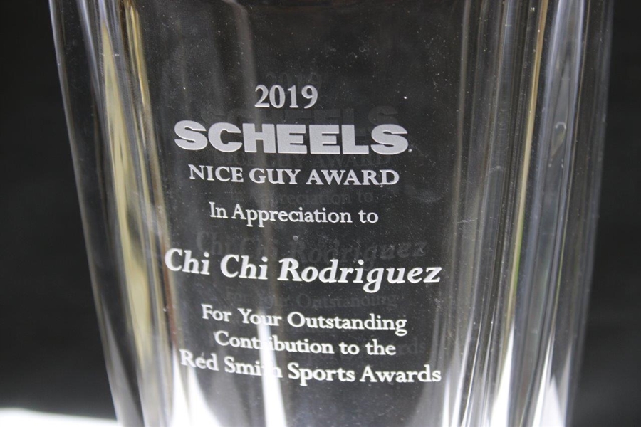 Chi Chi Rodriguez's 2019 Scheels Nice Guy Award Glass Vase