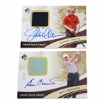 Johnny Miller & Ben Crenshaw Signed Upper Deck Limited Ed. Auto & Game Used Clothing Cards