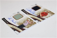 Johnny Miller & Ben Crenshaw Signed Upper Deck Limited Ed. Auto & Game Used Clothing Cards