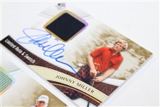 Johnny Miller & Ben Crenshaw Signed Upper Deck Limited Ed. Auto & Game Used Clothing Cards