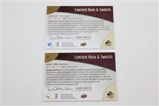 Johnny Miller & Ben Crenshaw Signed Upper Deck Limited Ed. Auto & Game Used Clothing Cards