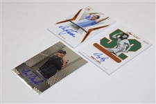 Nick Faldo, Fred Couples & Nancy Lopez Signed Ultimate Leaf Golf Cards 