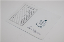 Ben Hogan Signed Augusta National Scorecard Copy JSA ALOA