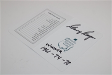 Gary Player Signed Augusta National Scorecard With Years Won JSA ALOA