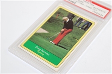 Greg Norman 1987 Miller Press PGA Leader Putting Hand Cut Golf Card PSA Authentic #14582835