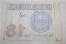 Tony Jacklin Signed 1983 PGA National Ryder Cup Matches Flag JSA ALOA