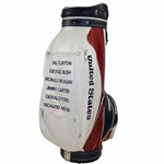 Six (6) US Presidents Signed Commemorative Full Size USA Golf Bag JSA