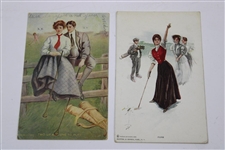 Twenty (20) Vintage Golf Themed Post Cards