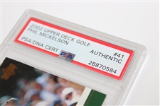 Phil Mickelson Signed 2002 Upper Deck Rookie Card PSA #28870584