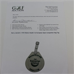 Barry Jaeckel's 1978 Walton Health 1st European Open Competitor Bag Tag