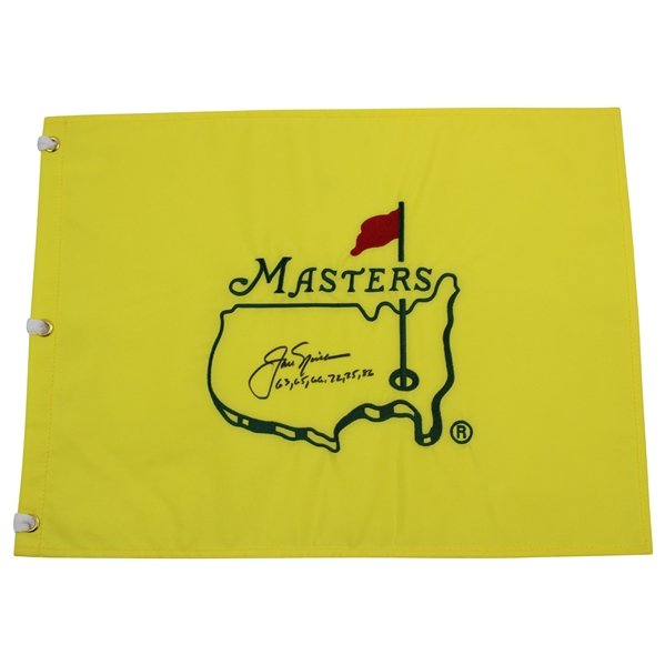 Jack Nicklaus Signed Undated Masters Embroidered Flag with Years Won JSA ALOA