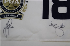 Rose, Harrington, Dufner & Scott Signed 2013 PGA Grand Slam of Golf at Bermuda Flag JSA ALOA