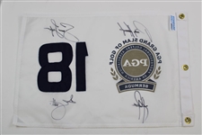 Rose, Harrington, Dufner & Scott Signed 2013 PGA Grand Slam of Golf at Bermuda Flag JSA ALOA