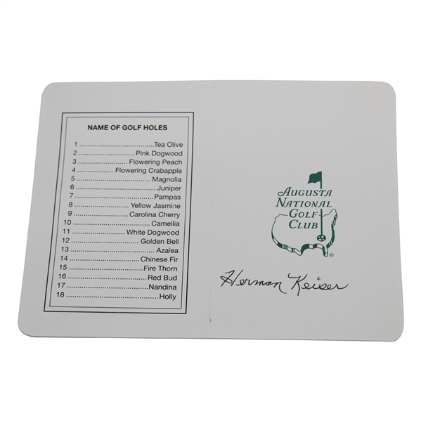 Herman Keiser Signed Augusta National Golf Club Scorecard JSA ALOA