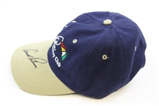Arnold Palmer Signed Arnold Palmer Latrobe Country Club Navy w/Khaki Hat JSA ALOA