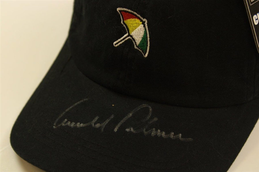 Arnold Palmer Signed Arnold Palmer Umbrella Logo Black Hat JSA ALOA