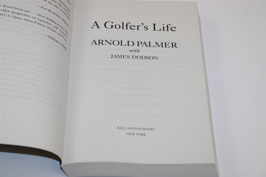 Arnold Palmer Signed 'A Golfers Life' Book by Arnold Palmer w/James Dodson - Paperback JSA ALOA